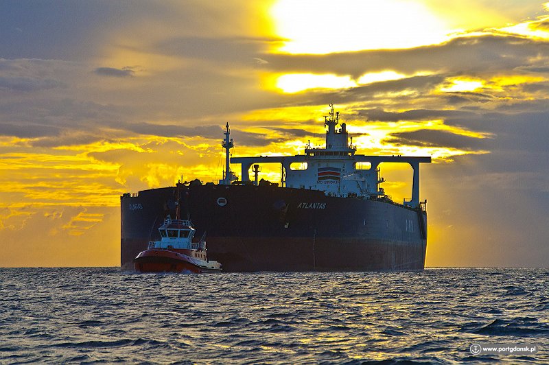 Oil tanker at sea